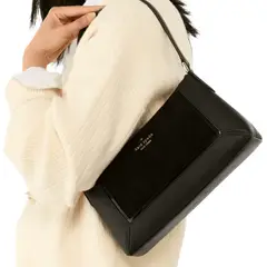 KATE SPADE - Cartera Lena Medium Suede Cuero Negro