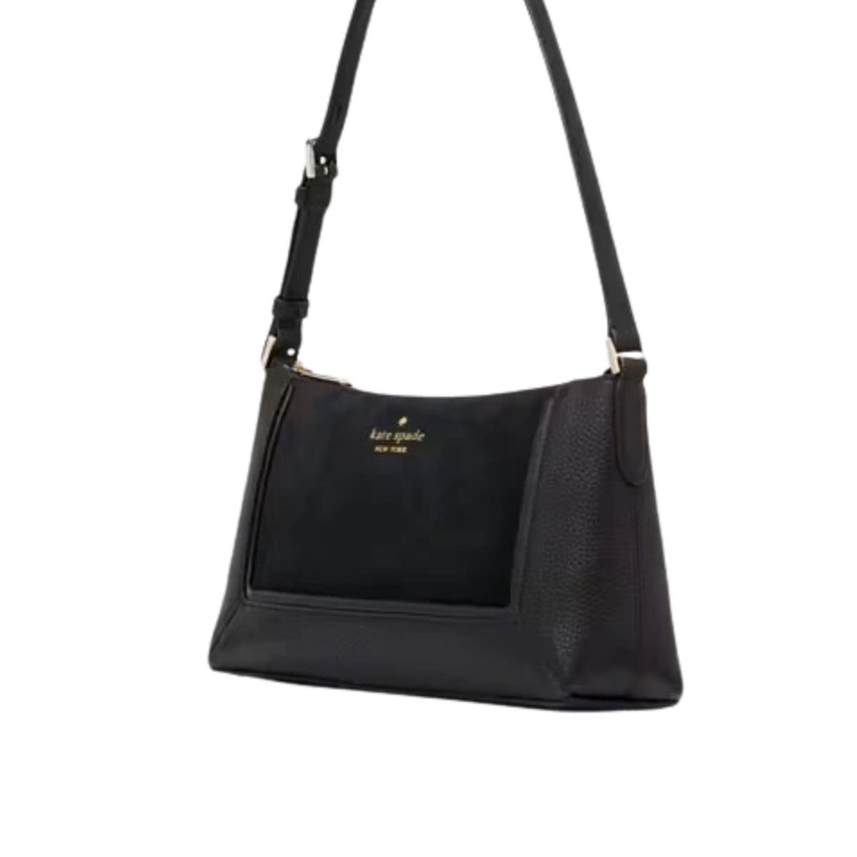 KATE SPADE - Cartera Kate Spade Lena Medium Suede Cuero Negro