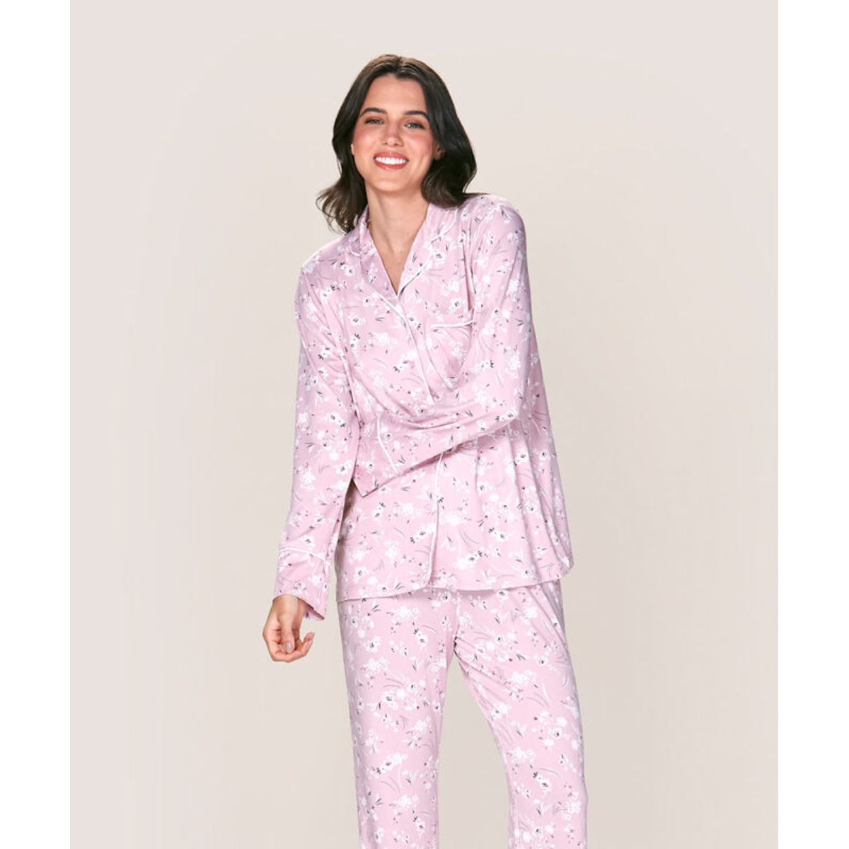 LADY GENNY - Pijama Abotonada Velvet Femenina