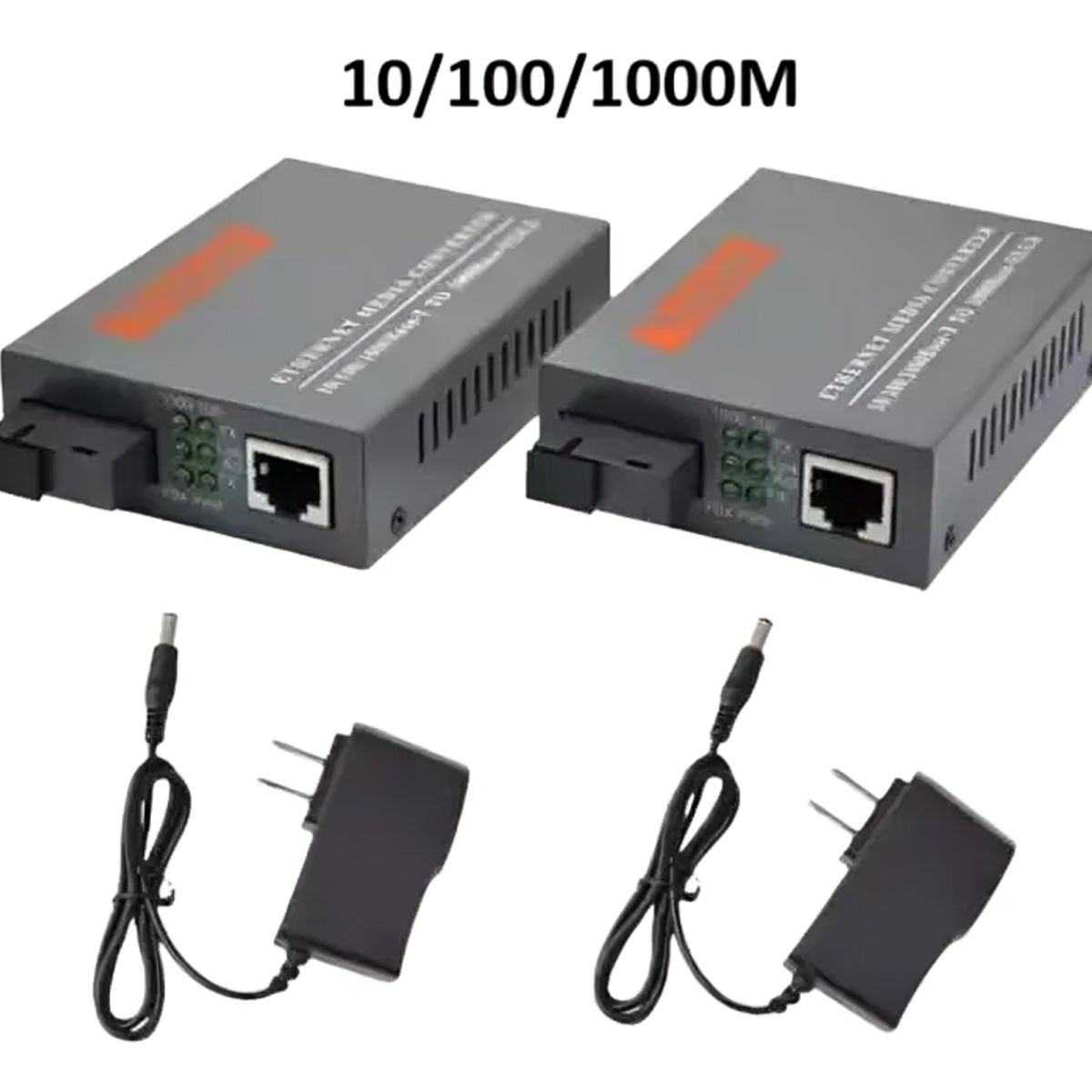 GENERICO - Par Convertidor Medios Fibra Optica Gigabit 101001000 Rj45