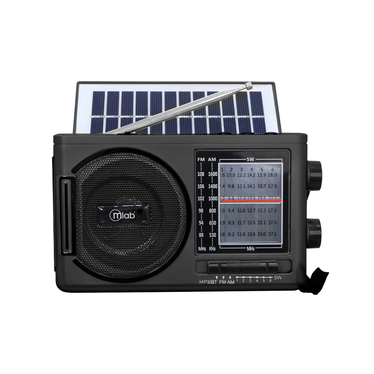 GENERICO - Radio Retro Solar Sunshine 1980´s Black Mlab