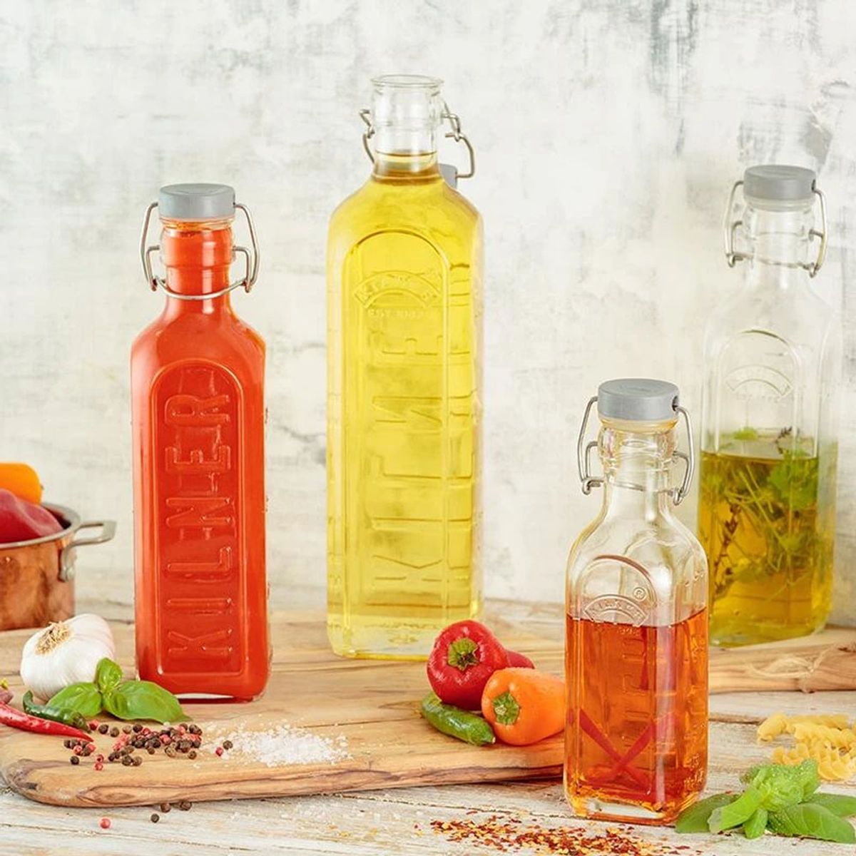 KILNER - Botella Kilner Tapa Gris Cierre Clip 1Lt
