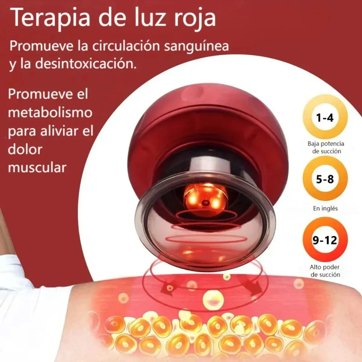 VENTOSA ELECTRICA, ALIVIO DOLORES, ANTICELULITIS, CON MASAJE Y VIBRACION, marca MOVI - Foto Principal