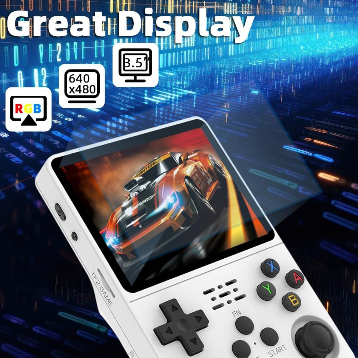 GENERICO - Consola Portatil Retro Game R36S 64GB Color Blanco