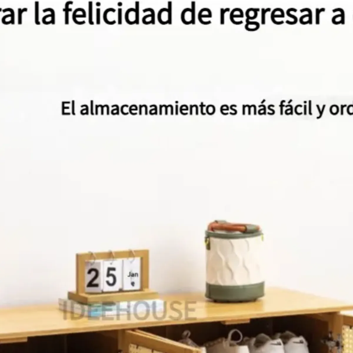 IDEEHOUSE - Zapatero Organizador Con Asiento Multifuncional 132x47x32cm
