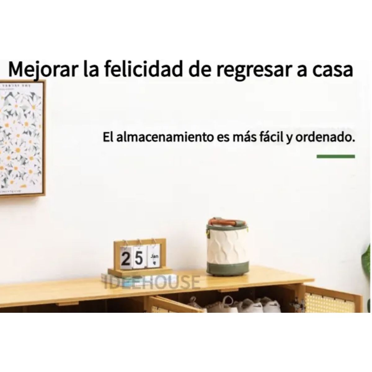 IDEEHOUSE - Zapatero Organizador Con Asiento Multifuncional 132x47x32cm