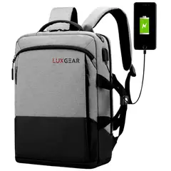 LUXGEAR - Mochila Notebook Oficina UrbanTech Impermeable - Gris