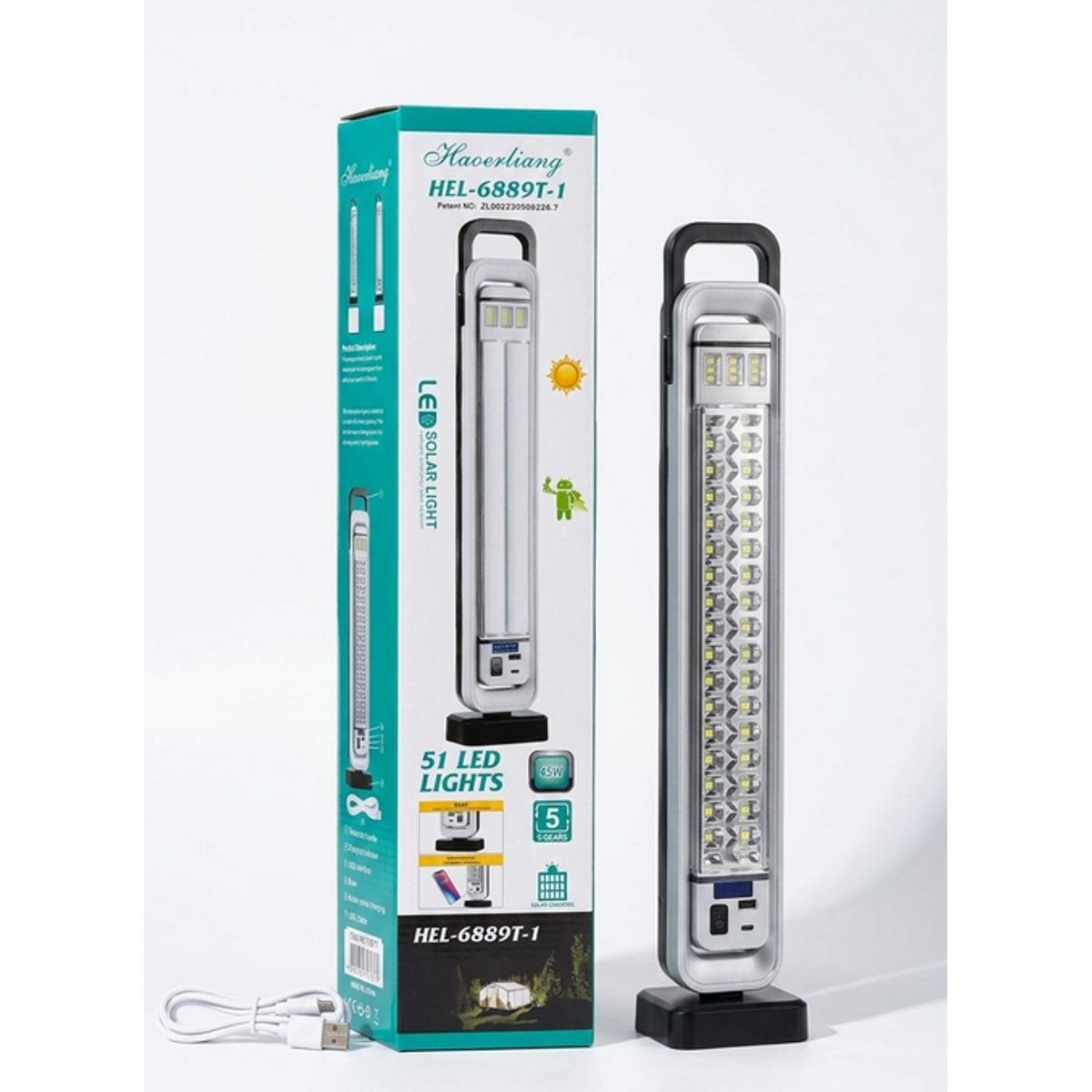 GENERICO - Lampara Solar Portátil Recargable Usb Hel-6889t