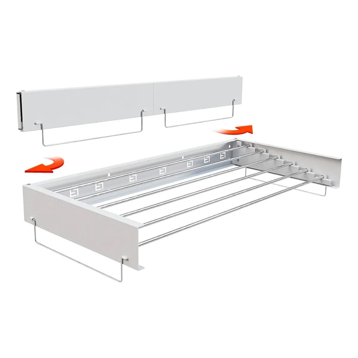 GENERICO - Tendedero de Ropa Plegable y Retráctil de Pared color Blanco