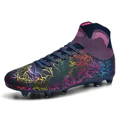 DANWEILE - Botas fútbol unisex caña alta Naranja