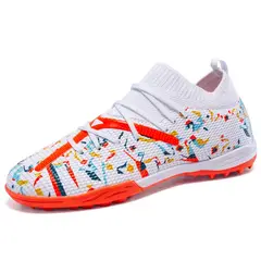 DANWEILE - Zapatos de Fúbol Césped Artificial Unisexo Blanco