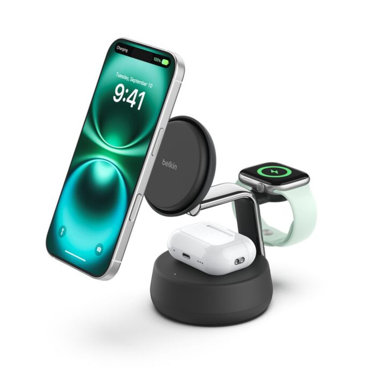 BELKIN - Base de carga 3 en 1 UltraCharge Pro Qi2 25W