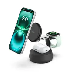 BELKIN - Base de carga 3 en 1 UltraCharge Pro Qi2 25W