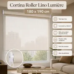 SPACE HOME - Roller Traslúcida Tipo Lino 180x190 cm con Diseño Elegante y Fácil Instalación