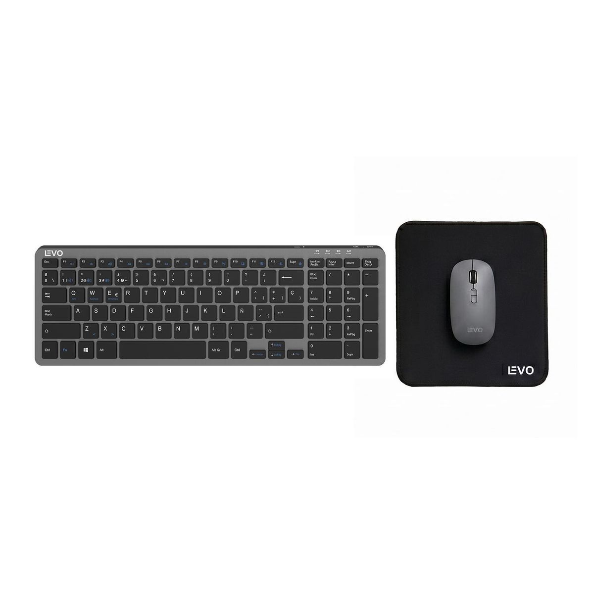 LEVO - Kit Slim Teclado Cygna + Mouse Velar + Mousepad S LEVO