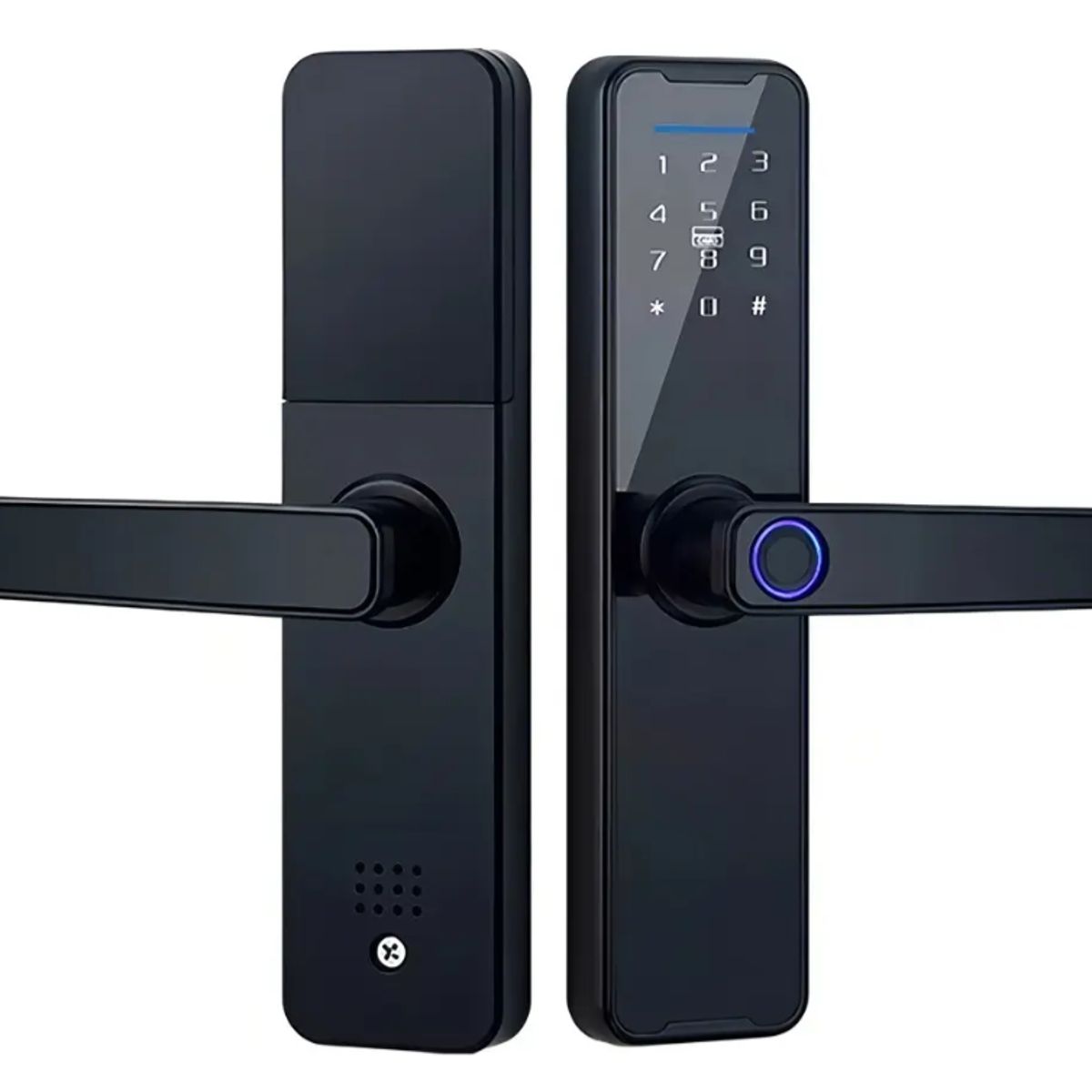 GENERICO - Cerradura Inteligente Digital Eléctrico Huella Wifi App Tuya Gris Oscuro