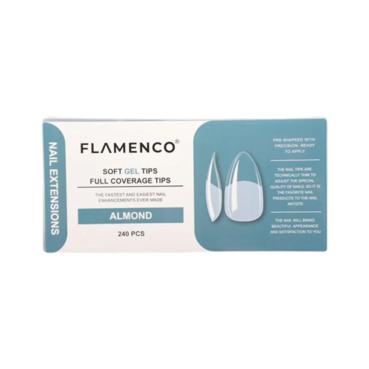 FLAMENCO - Tips Soft Gel Flamenco 240 Pcs Almendra