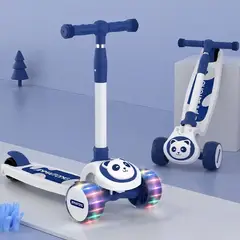 GENERICO - Scooter Infantil Panda 3 Ruedas Luces Manubrio Ajustable Freno Niño