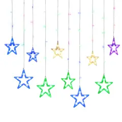 GENERICO - Cascada de Luces LED con Diseño de Estrellas Multicolor