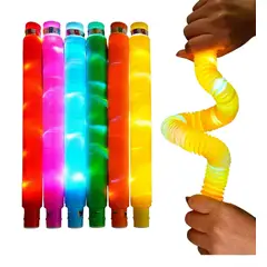 GENERICO - Tubos Pop Iluminados Fidget Toy Led Sensoriales 6 Piezas
