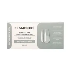 FLAMENCO - Tips Soft Gel 240 Pcs Medium Coffin Pm