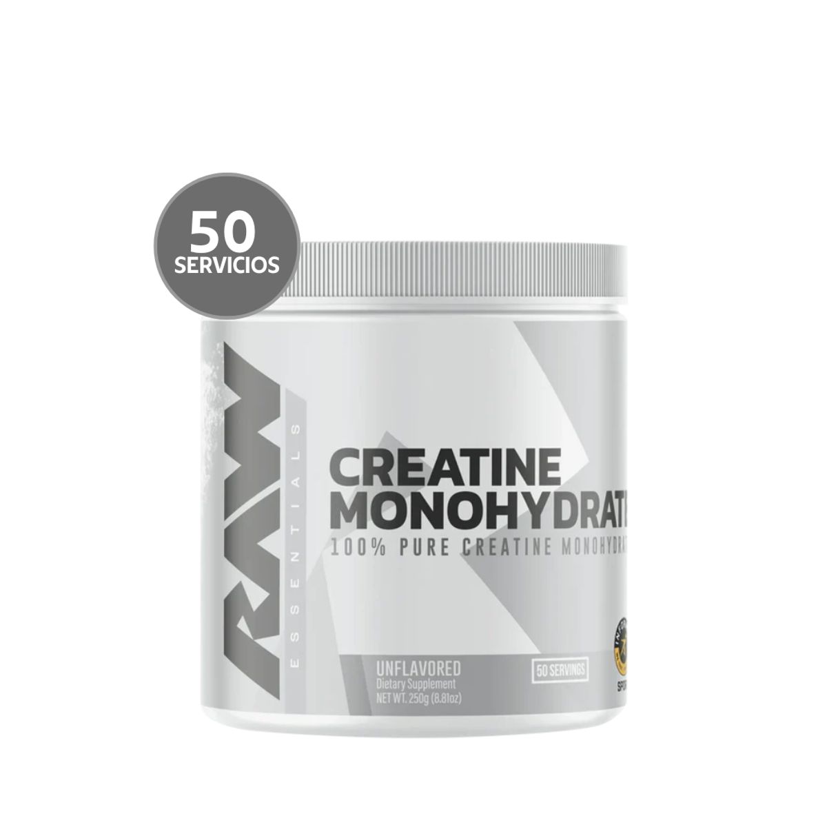GENERICO - RAW Nutrition Creatine 250 g - 50 Servicios · Creatina Monohidratada · Fuerza y Rendimiento