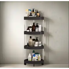 GENERICO - Esquinero Multiuso Estante Organizador De Baño 4 Niveles Negro