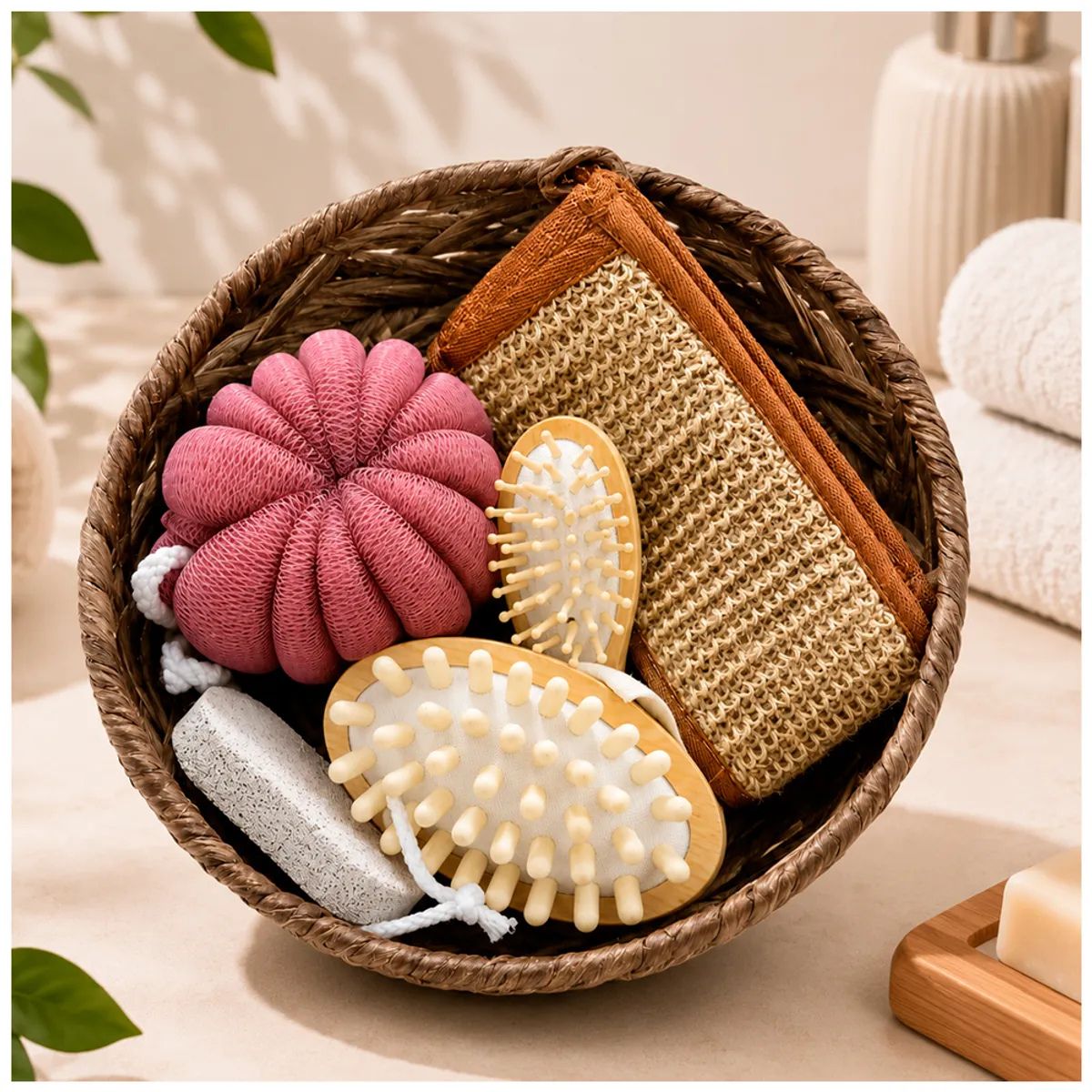 IRM - Set de bano regalo kit spa canasta redonda