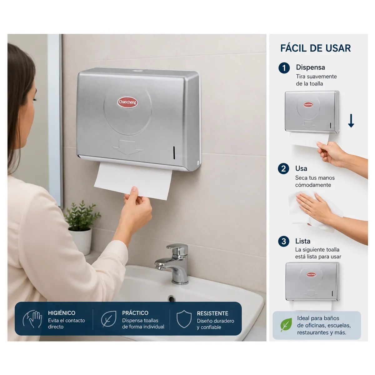 IRM - Dispensador papel toalla interfoliada pared