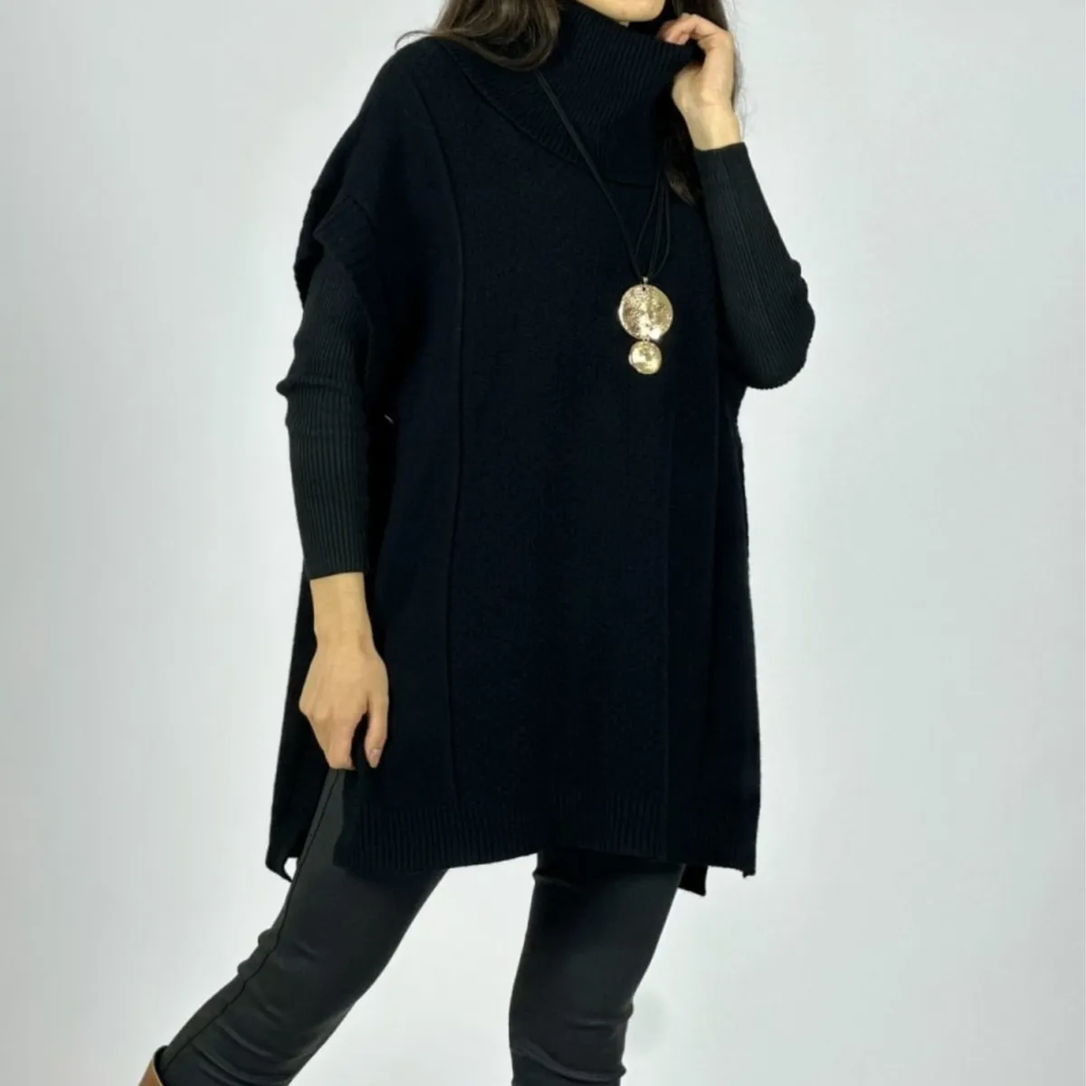 ARRAKASTA - Poncho de lana spandex