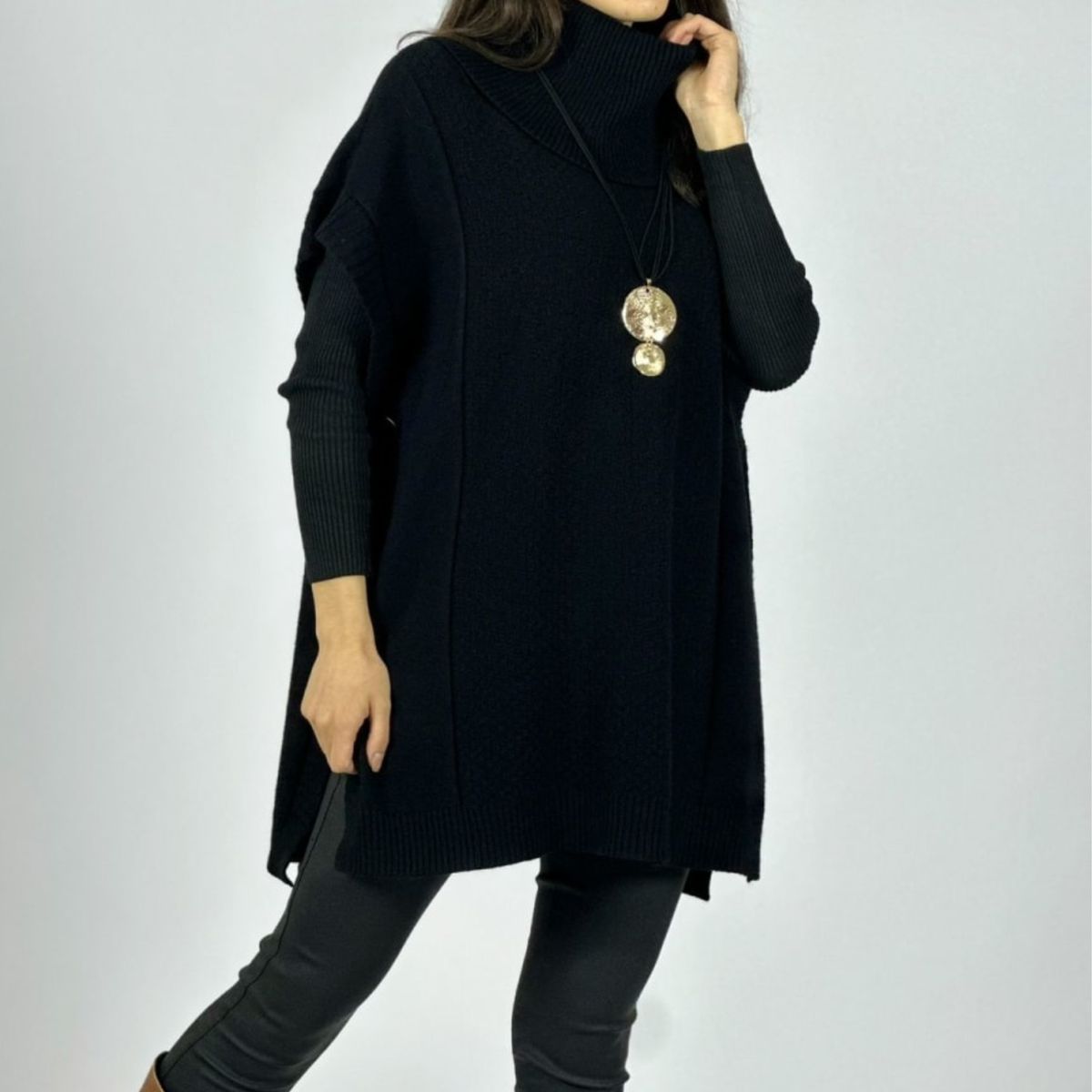 ARRAKASTA - Poncho de lana spandex