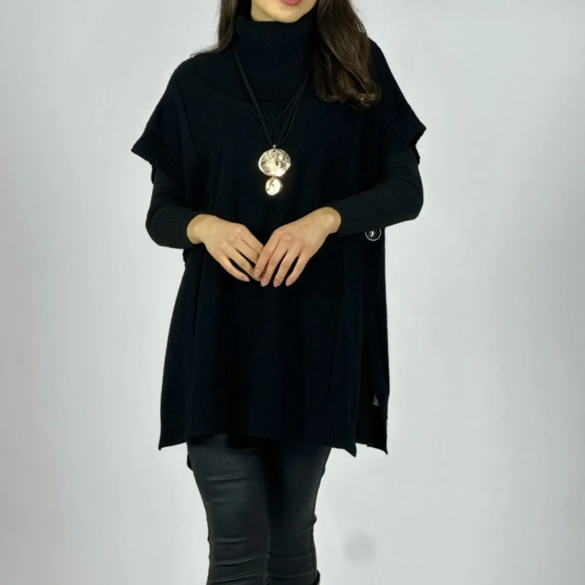 ARRAKASTA - Poncho de lana spandex