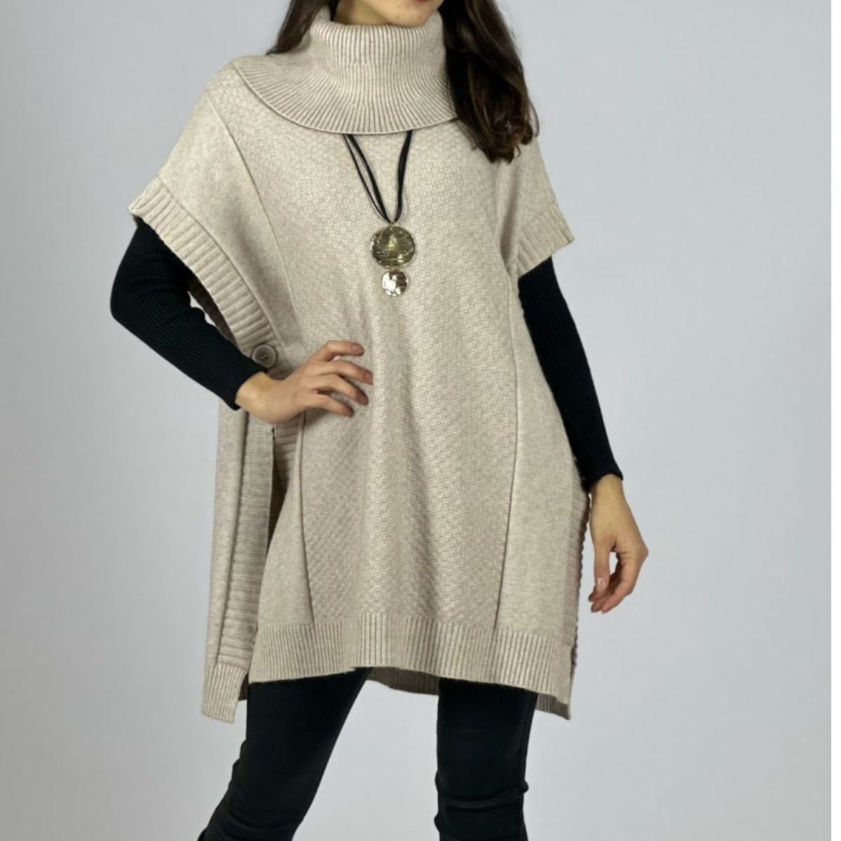 ARRAKASTA - Poncho de lana spandex