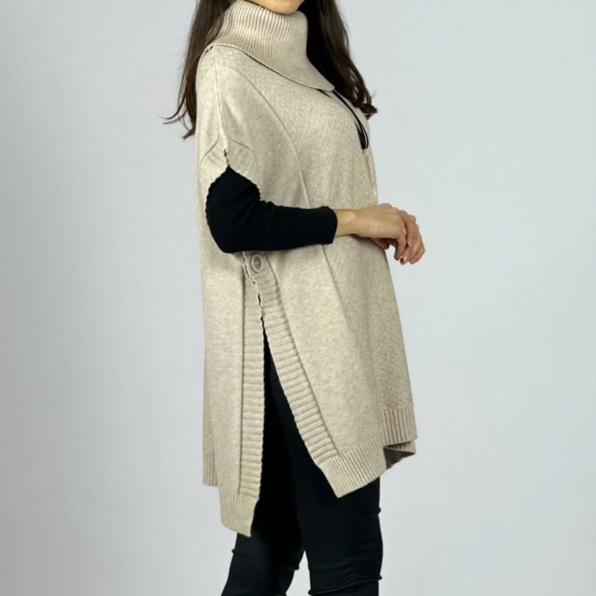ARRAKASTA - Poncho de lana spandex