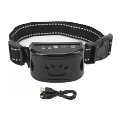 GENERICO - Collar Anti-ladridos Para Perros Con Vibrador Y Sonido Color Negro BELUG