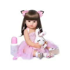 GENERICO - Muñeca Bebé Realista De Silicona Lavable 55cm Labg
