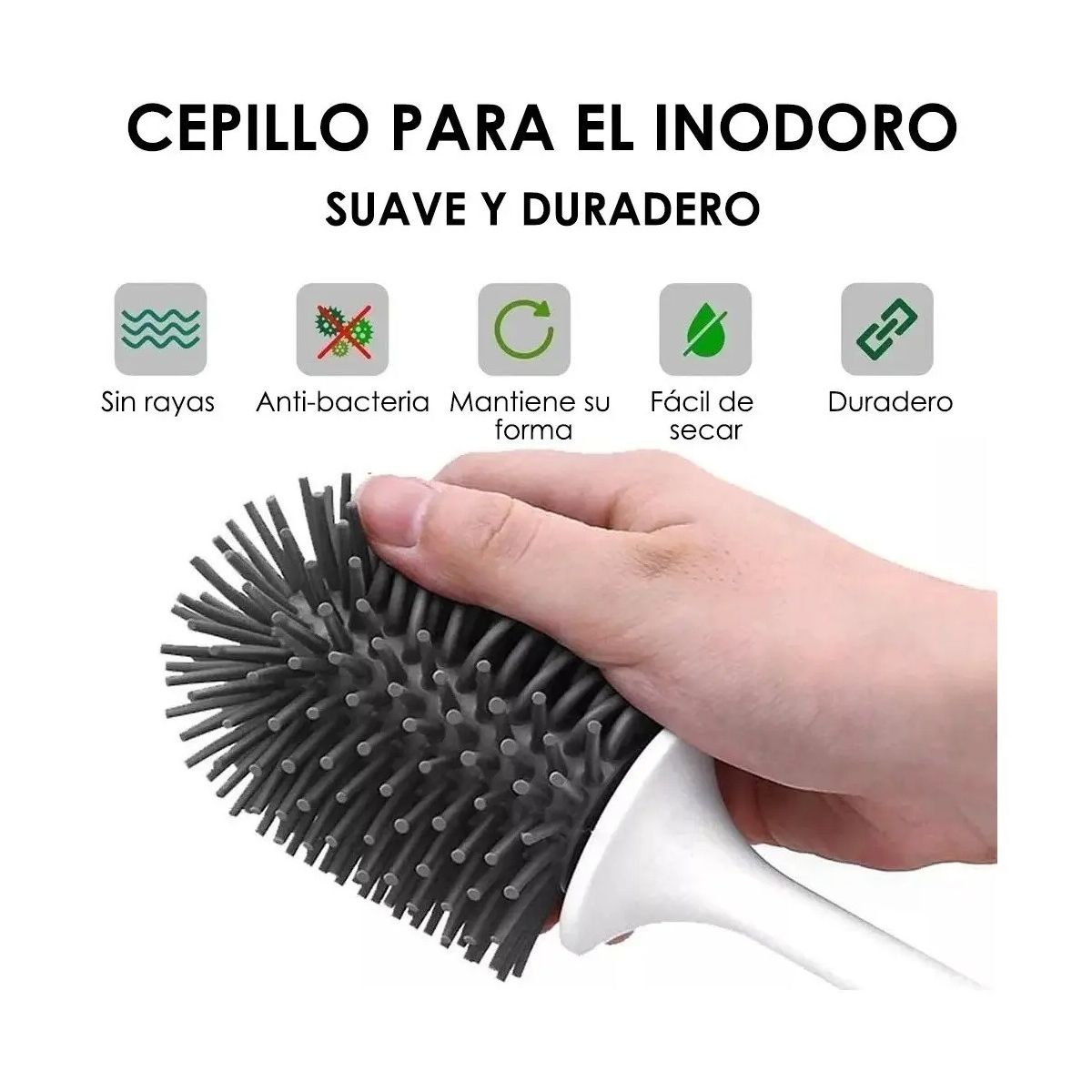 GENERICO - Escobilla De Limpieza De Baño De Silicona Con Soporte Labg