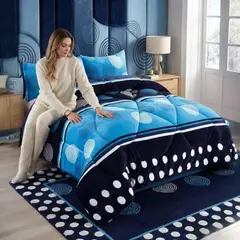 GENERICO - Cobertor De Invierno Plush Chiporro 1.5 Plazas Círculos y Espirales