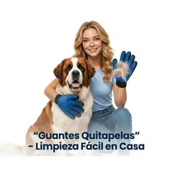 MOVI - Pack 2 Guantes Saca Pelos Perros Gatos Cepillo Masaje Mascotas