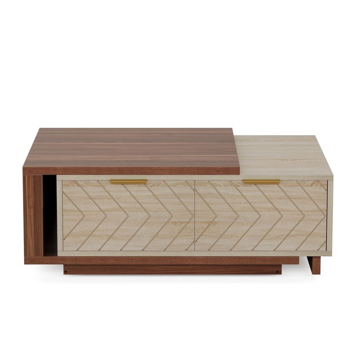 DELUXE - Mesa De Centro Extensible Bicolor 2 Cajones Premium