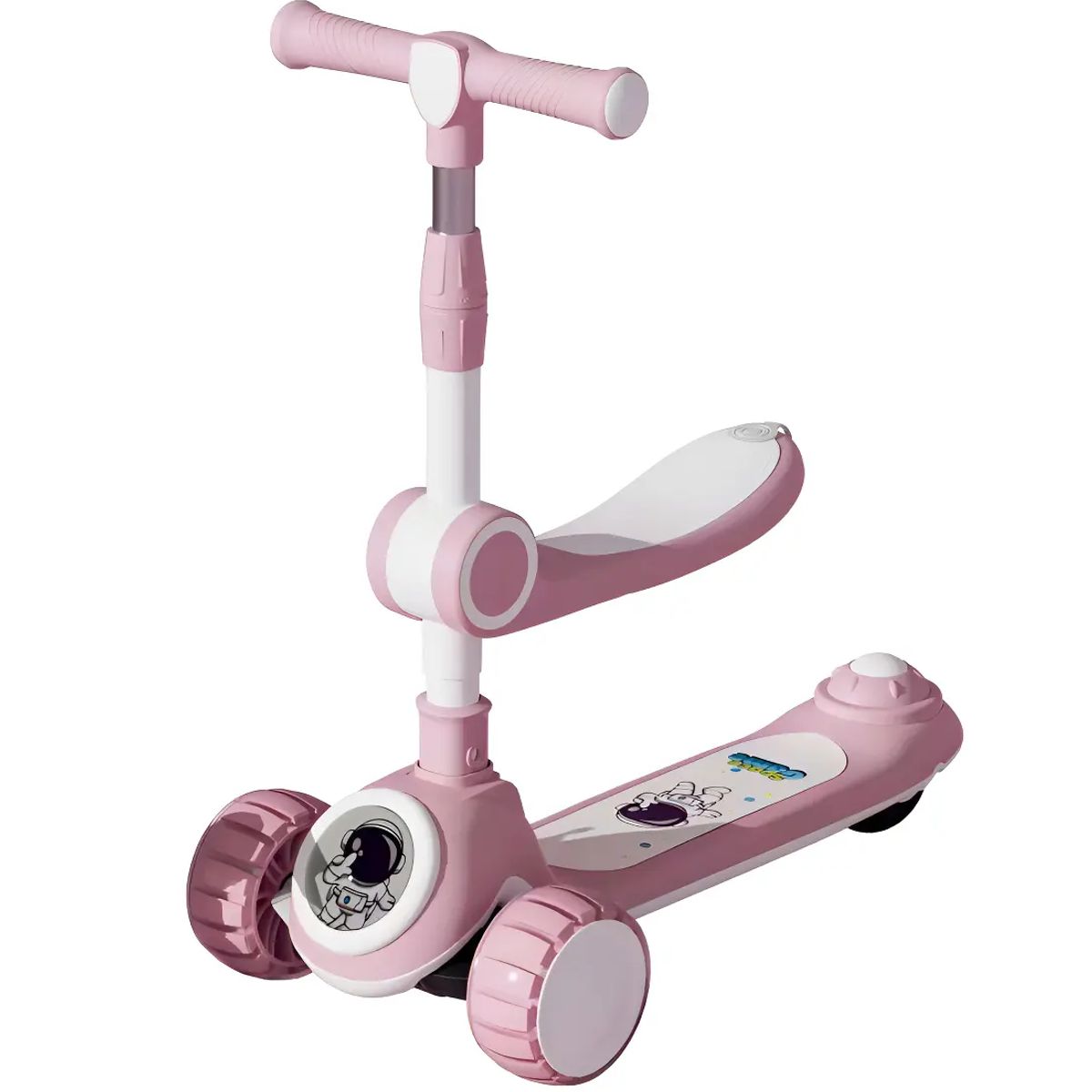 GENERICO - Scooter 2 En 1, Rueda Con Luz Y Sonido, 3 Colores Color Rosado