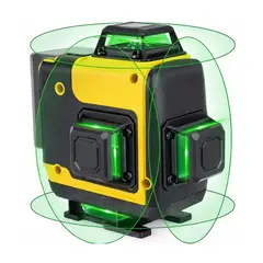 GENERICO - Nivel Laser 16 Lineas Eoland 360 Laser Verde 4d Recargable 2 Baterias Control Remoto + Maletin BELUG