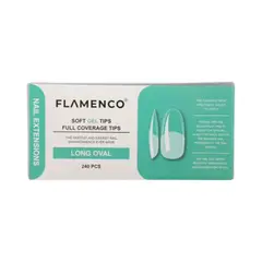 FLAMENCO - Tips Soft Gel 240 Pcs Long Oval Pm