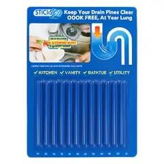 GENERICO - Varillas Enzimáticas de Limpieza Sani Sticks para Desagües - Set 12u