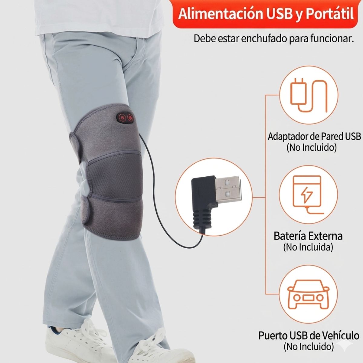 MOVI - RODILLERA 2 EN 1 CON CALEFACCIÓN Y MASAJE PARA DOLORES