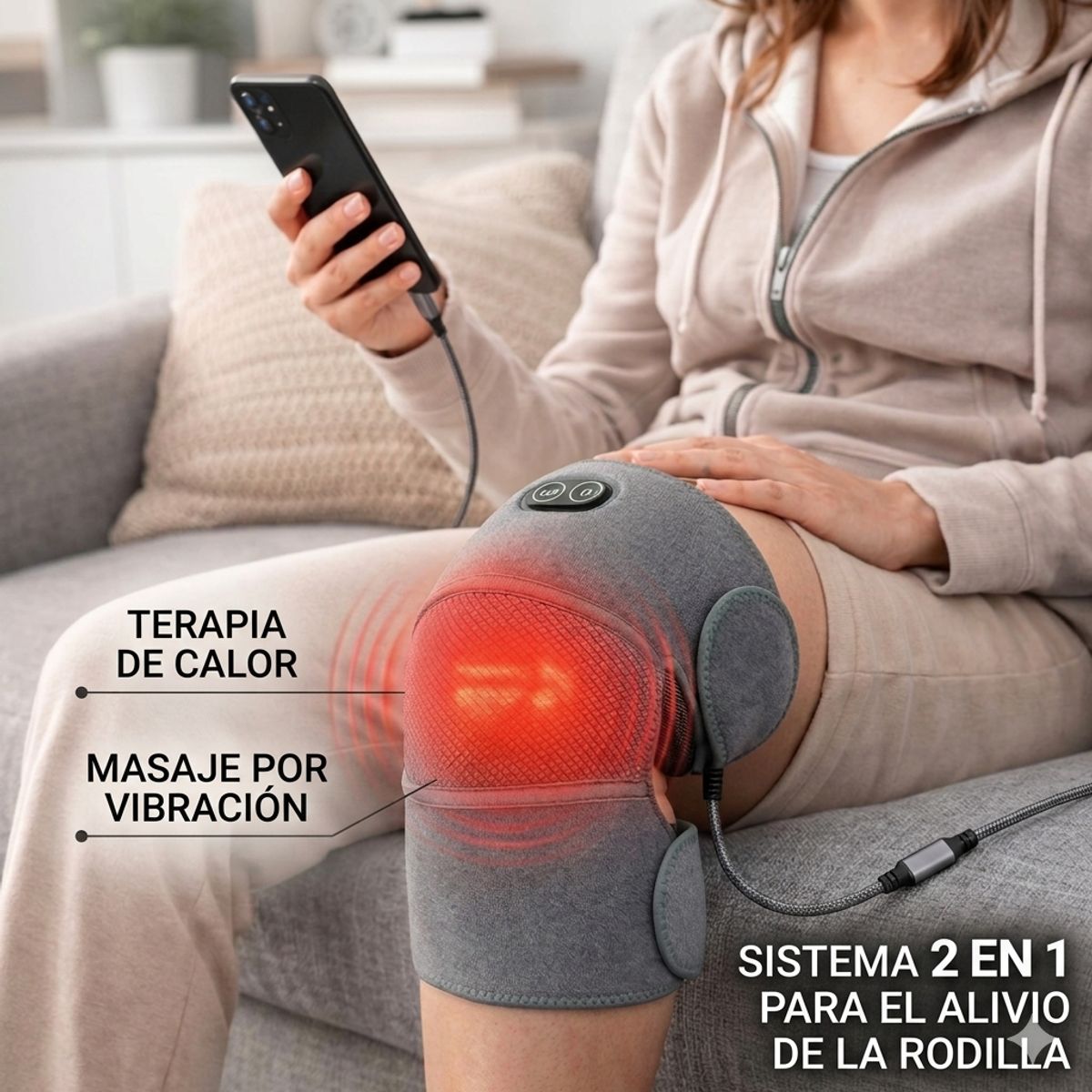 MOVI - RODILLERA 2 EN 1 CON CALEFACCIÓN Y MASAJE PARA DOLORES