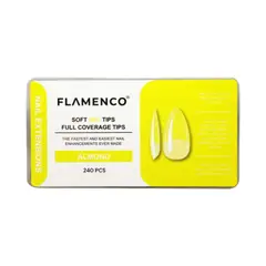 FLAMENCO - Tips Soft Gel 240 Pcs Almond con Porosidad Baja