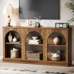 DELUXE - Mueble Arrimo Recibidor Rústico Premium 6 Compartimientos