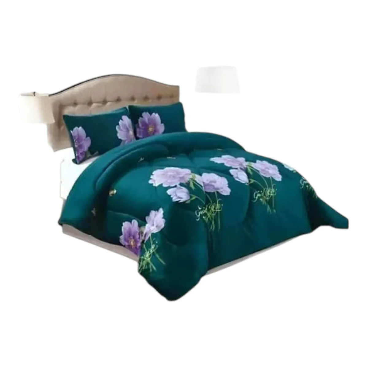GENERICO - Cobertor De Invierno  Plush Con Chiporro 2 Plazas Diseño De flores Verde