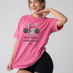 DEXUZ - Polera Oversize Mujer Rabbit - Retro Gym Prelavada Premium